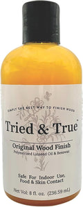 Tried & True Original Wood Finish, 8 oz. - Linseed Oil & Beeswax Blend, Ideal for All Woodwork, Long-Lasting Durability, Food Safe Sealer, Non-Toxic Wood Finish