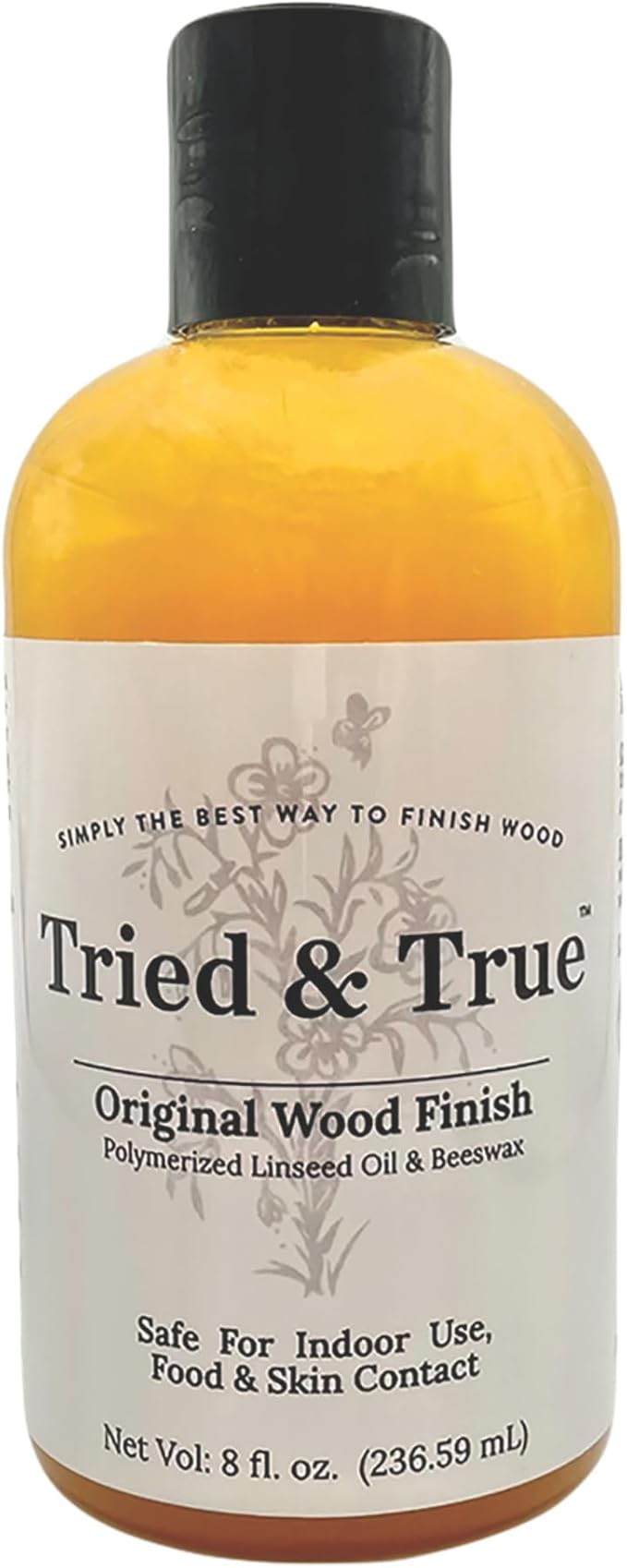 Tried & True Original Wood Finish, 8 oz. - Linseed Oil & Beeswax Blend, Ideal for All Woodwork, Long-Lasting Durability, Food Safe Sealer, Non-Toxic Wood Finish