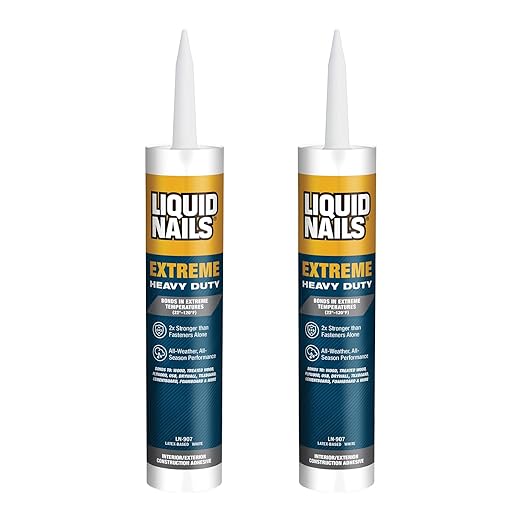 Liquid Nails Extreme Heavy Duty 10 oz White Latex-Based Interior/Exterior Construction Adhesive Low VOC, 2 Pack