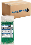 Kable Kontrol Cable Zip Ties, 8 Inch, 10000 Pcs, 50lbs Test, Green | Nylon Plastic, Self Locking, UL Listed, Indoor Use