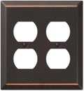 Amerelle 163DDDB Century Wallplate, 2 Duplex, Steel, Aged Bronze, 1-Pack