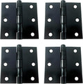QCAA Square Door Butt Hinge, Heavy Gauge, Swaged, Loose Pin, 3"x3"x2.0mm, Black, Made in Taiwan, 4 Pack