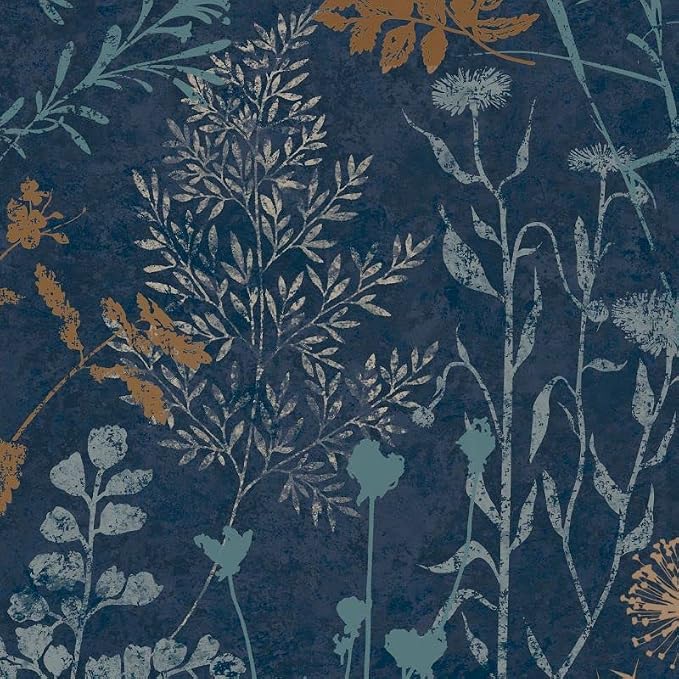 Superfresco Easy Organics Navy and Copper Wallpaper