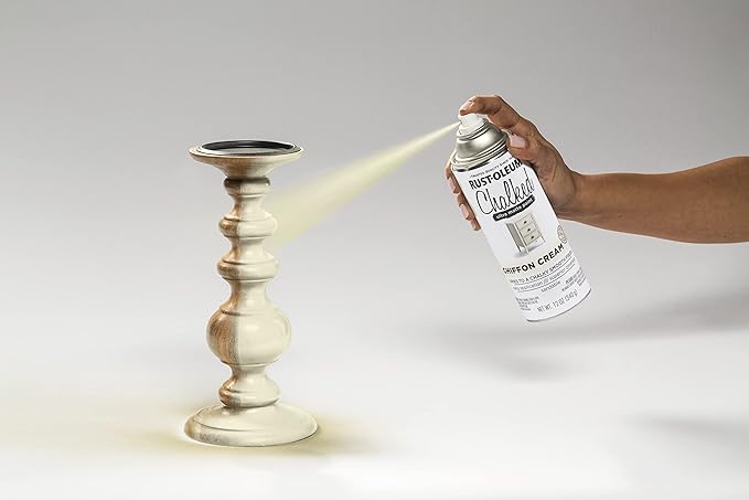 Rust-Oleum Chiffon Cream Chalked All-in-One Ultra Matte Spray Paint | One Coat Coverage | No Primer, Sanding, Or Topcoat Needed | Easy Spray Application | Made in USA | 12 OZ