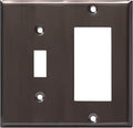 ENERLITES Combination Toggle Switch and Decorator Receptacle Metal Wall Plate, Corrosion-Resistant, Stainless Steel 201, Standard Size 2-Gang 4.50" x 4.57", UL Listed, 771131-BBK, Brushed Black