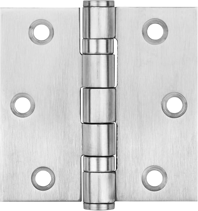 6 Pack 3" x 3" Square Door Hinges, Stainless Steel Butt Hinges, Ball Bearing, Load 100 lbs
