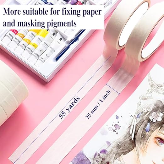 KAKAMINA Masking Tape 1 Inch Wide, 18 Pack Painters Tape Bulk, Painter's Painting Tape with Multi-Surface Adhesive Backing for Decorations, 1 Inch x 55 Yards (990 Yards Total)
