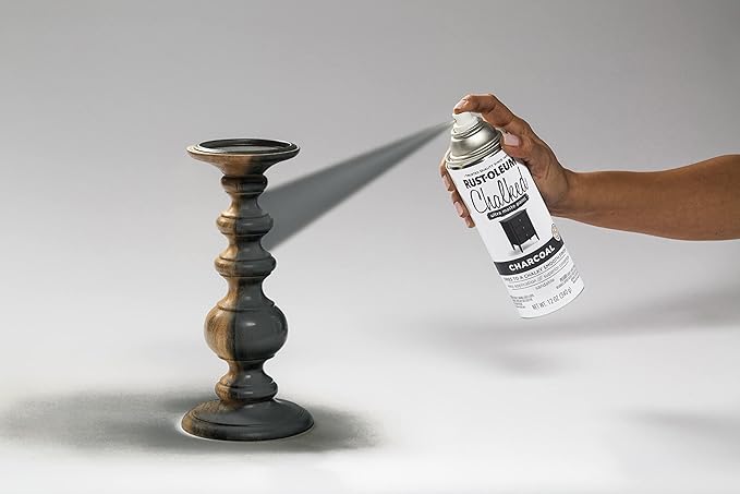 Rust-Oleum Charcoal Chalked All-in-One Ultra Matte Spray Paint | One Coat Coverage | No Primer, Sanding, Or Topcoat Needed | Easy Spray Application | Made in USA | 12 OZ | 6 Pack