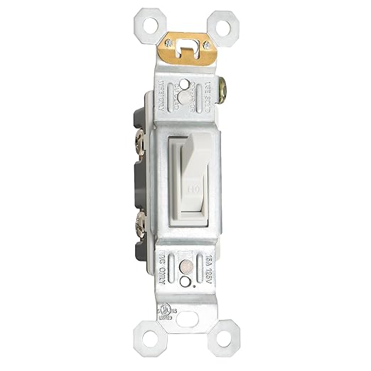 Baomain 2-Pack 15 Amp Toggle Light Switch, Single Pole, Residential/Commercial Grade, On/Off Switch, Glossy White, UL Certified