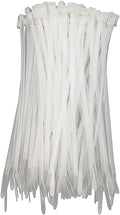HS Clear Zip Ties 6 Inch Small (100 Pcs) 18 LBS Self Locking Zip Ties White Nylon Ties Thin,Strong and Durable