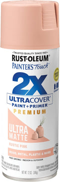 Rust-Oleum 355035 Painter's Touch 2X Ultra Cover Spray Paint, 12 oz, Ultra Matte Rustic Pink