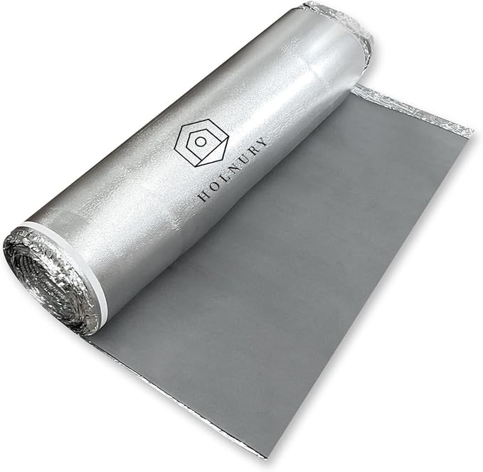 3-in-1 Acoustic Premium Floor Underlayment - 200 sqft Roll - 3mm Thick EVA with Silver Foil Vapor Barrier - Moisture Barrier, Thermal Insulation, Sound Insulation (Green Protect)