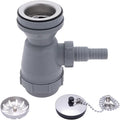 Ambassador Marine - 2 inch Drain, Trap Sink Drain, 3/4 inch & 1 inch Hose Barb, w/Strainer, w/Chain Stopper - Ultra-Mirror Finish - S00-1108-UP-W