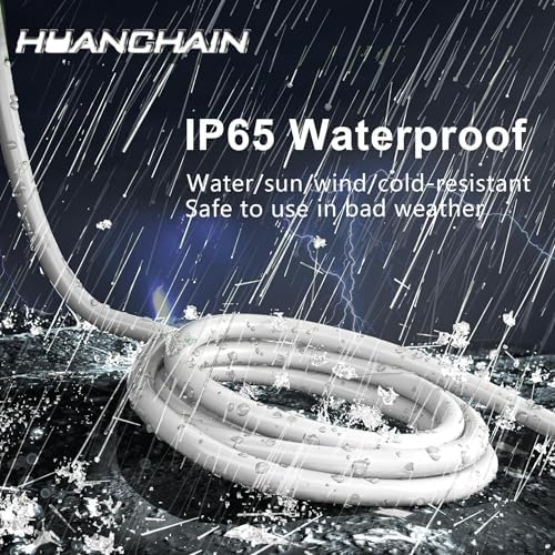 HUANCHAIN Indoor Outdoor White Extension Cord 6 FT Waterproof 16/3 Gauge