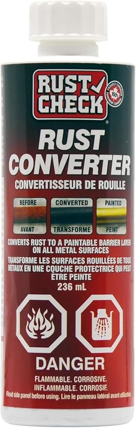 Rust Converter – Rust Neutralizer & Encapsulating Sealer – Anti-Rust Preventive Metal Agent for Automotive Restoration – Rusty Surface Fix, Inhibitor & Corrosion Stopper - 8 FL OZ - Bottle