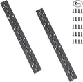12 Inch Black Continuous Piano Hinges 2 Pack, Heavy Duty Stainless Steel Furniture Hinges 0.05" Thickness 1.2" Open Width with 24 Mounting Screws for Folding Cabinet Doors
