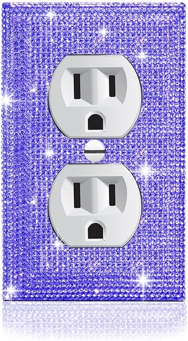 Shiny Purple Rhinestones Outlet Light Switch Plate Decorative Outlet Covers Rhinestone Outlet Cover Wall Plates Light Switch Cover Plate