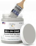 Chalky Chicks All-in-One Chalk Paint for Furniture or Cabinet - 8 Fl Oz - Matte Finish Mad Cloud (Light Gray) for Metal, Wood Furniture Paint - No Sanding All-in-One for Home Decor & Crafts, USA Made