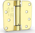 goldenwarm 2pack Polished Brass Door Hinges 4 Inch Self Closing Spring Door Hinge with 5/8" Radius Corners - Adjustable Door Closing, Residential & Heavy-Duty Hardware