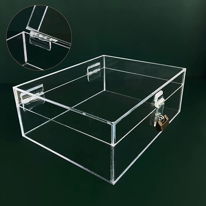 12 Pcs Acrylic Self Adhesive Small Transparent Continuous Hinge Tools for Cabinet Drawer Furniture DIY Display Stand 45x35 mm