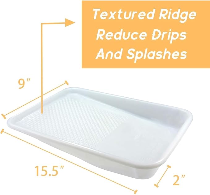 Paint Tray Liner, 12 Pack, 9 Inch Paint Roller Trays, Paint Tray with Textured Ridge, Disposable Paint Tray for Painting and DIY Projects