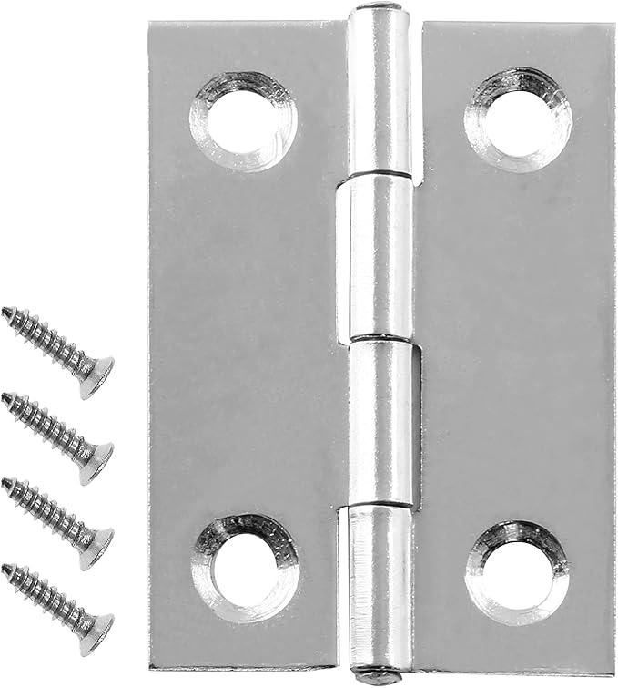 Biaungdo 10 Pack 2 Inch Butt Hinge, Stainless Steel Folding Butt Hinges, Cabinet Mini Hinges Small Box Hinges Door Hinge Rectangle