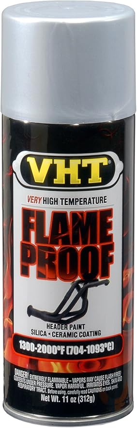 VHT SP106 Flameproof Coating Very High Heat Spray Paint – Silver Flat Finish – 11 oz Aerosol Can