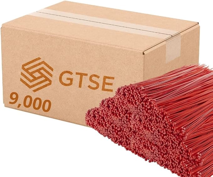 GTSE 12 Inch Red Zip Ties, 9,000 Bulk Contractors Pack, 50lb Strength, UV Resistant Long Nylon Cable Ties, Self-Locking 12" Tie Wraps, Full Carton