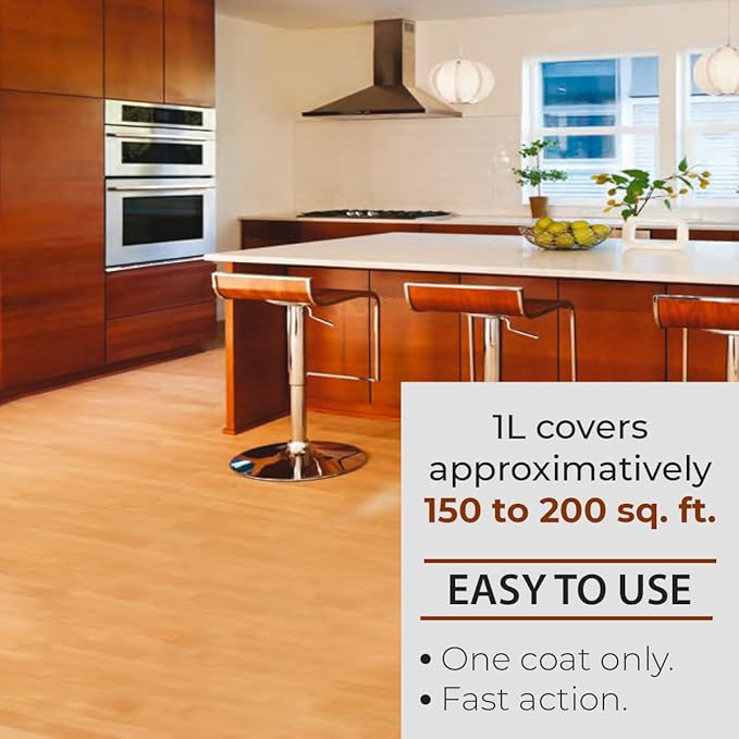 SamaN Interior One Step Wood Seal, Stain and Varnish – Oil Based Odorless Dye - Protection for Furniture and Fine Wood (Ebony SAM-318, 8 oz)