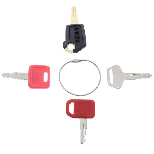 Solarhome Heavy Equipment Ignition Key Set 4 Keys for CAT fits John Deere & Komatsu
