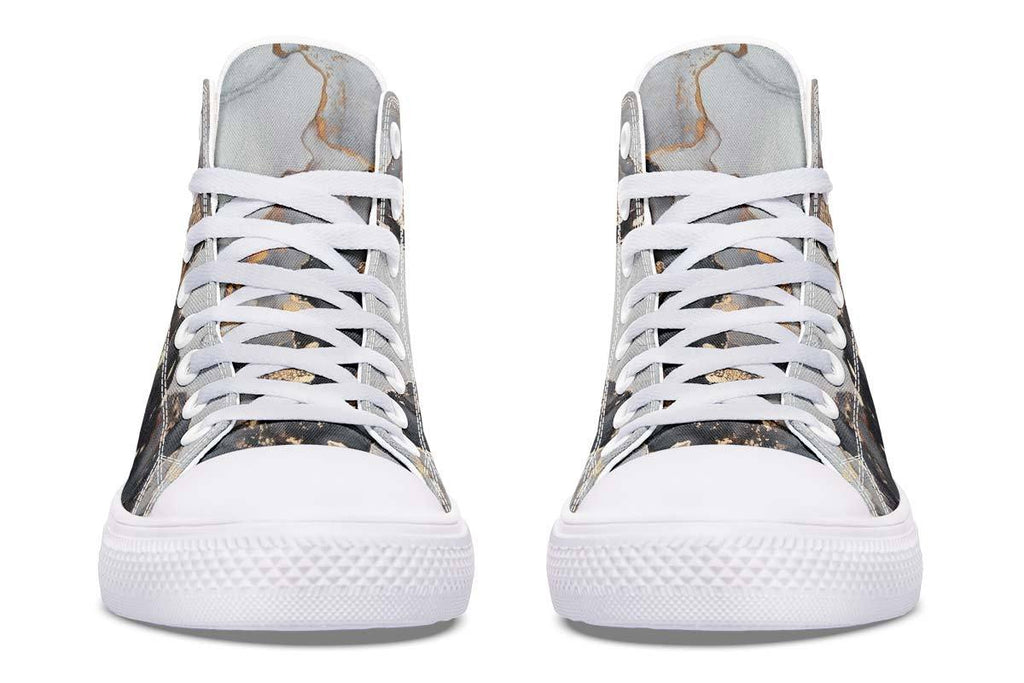 Printed Couple High Top Canvas Shoes