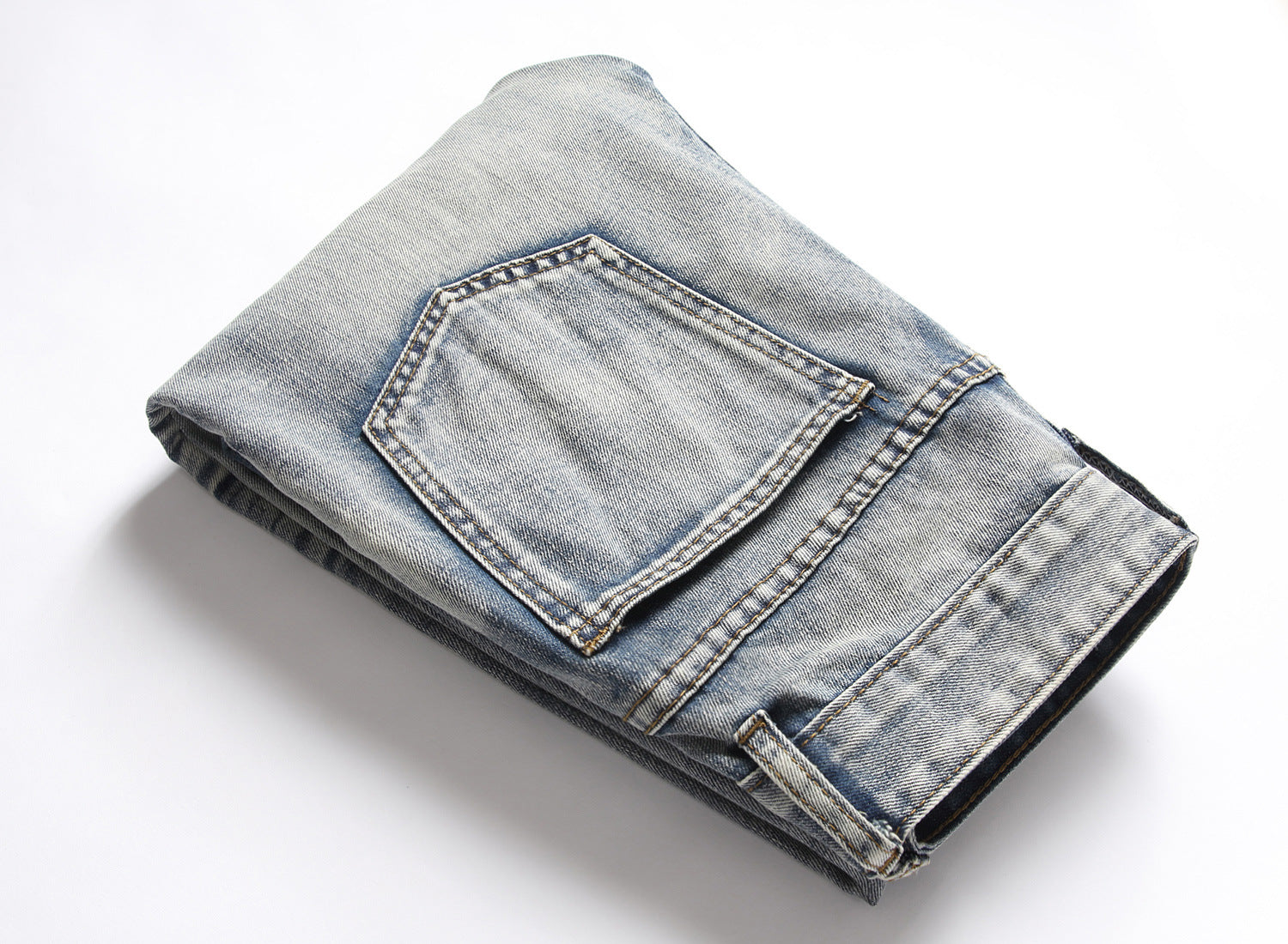 European And American Nostalgic Jeans Men's Ripped Special Embroidery