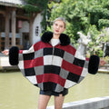 Fashion Autumn And Winter Imitation Fur Thickened Plaid Coat Knitted All-matching Fur Shawl