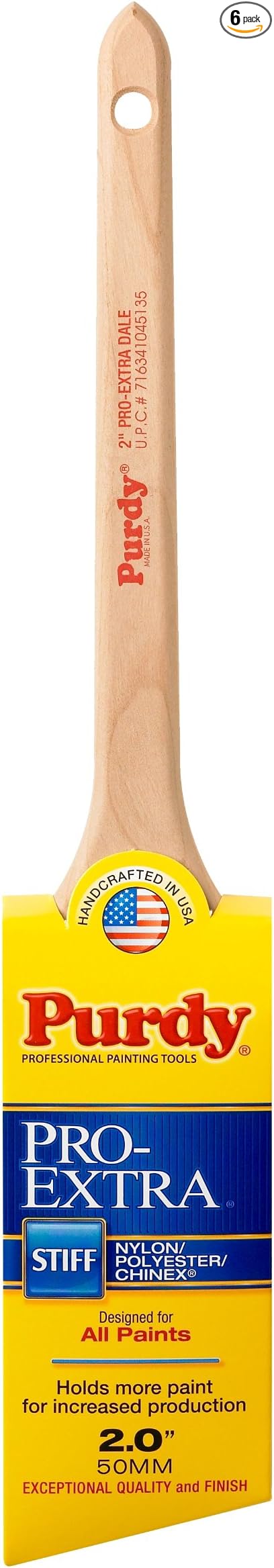 Purdy 144080720 Pro-Extra Angular Trim Dale Brush, 2-Inch, 6-Pack