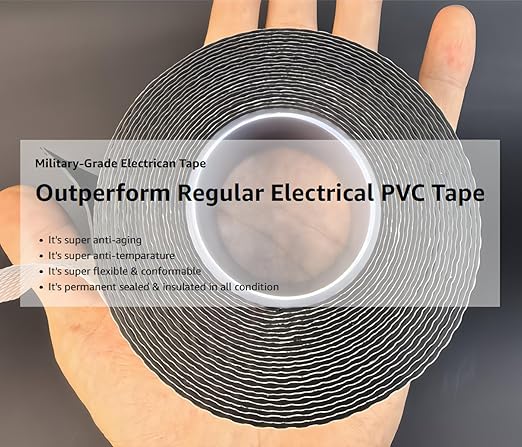Silicone Butyl Composite Rubber Self-Fusing Tape(1.5" x 20FT) | IP67 Waterproof & 35KV Insulated | Extreme Cold/Hot Resistance | for Plumbing, Hose Repair, Pipe Leak, Electrical Joint, Handlebar Grip