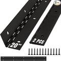 ALBO 20 Inch Black Heavy Duty Piano Hinge Continuous Stainless Steel 304 (2-Pack), Surface Mount Cabinet Hinges Matte Black 20"x2" for Server Rack, Display Case & Workshop Bench, Rustproof