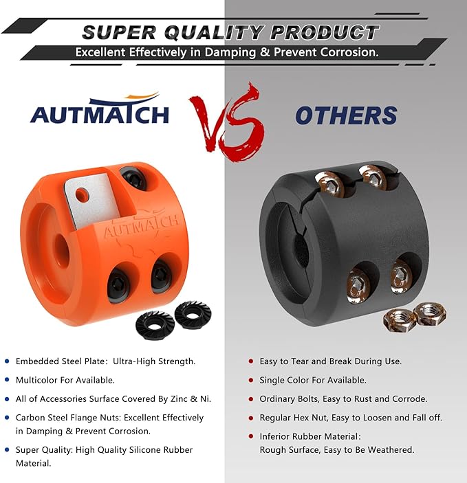 AUTMATCH Winch Cable Hook Stopper (1 Pack), Silicone Rubber Winch Stopper for Wire & Synthetic Rope, Winch Line ATV UTV, Shock Absorbent, Prevent Pulling Bounce and Abrasion, Orange
