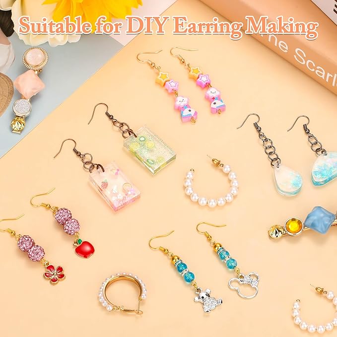 Cridoz 960PCS Earrings Making Supplies Kit with 240PCS Earring Hooks, 420PCS Jump Rings and 300PCS Earring Backs for Earring Making and Repair (Multicolors)