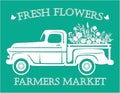 Fresh Flowers Farmers Market Stencil, Chalk Paste Screen Transfer, Reusable Self-Adhesive Screen Printing Stencils for Wood, Fabric, Pillows, Walls DIY Home Decor