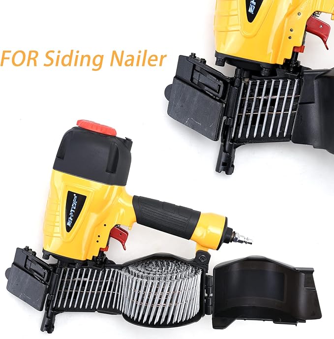 3600 Count Siding Nails, 15-Degree 2 Inch *.092 Wire Collated Coil Ring Shank Nails, Full Round Head Hot-Dipped Galvanized Siding Nailer Attachment Replacement Parts