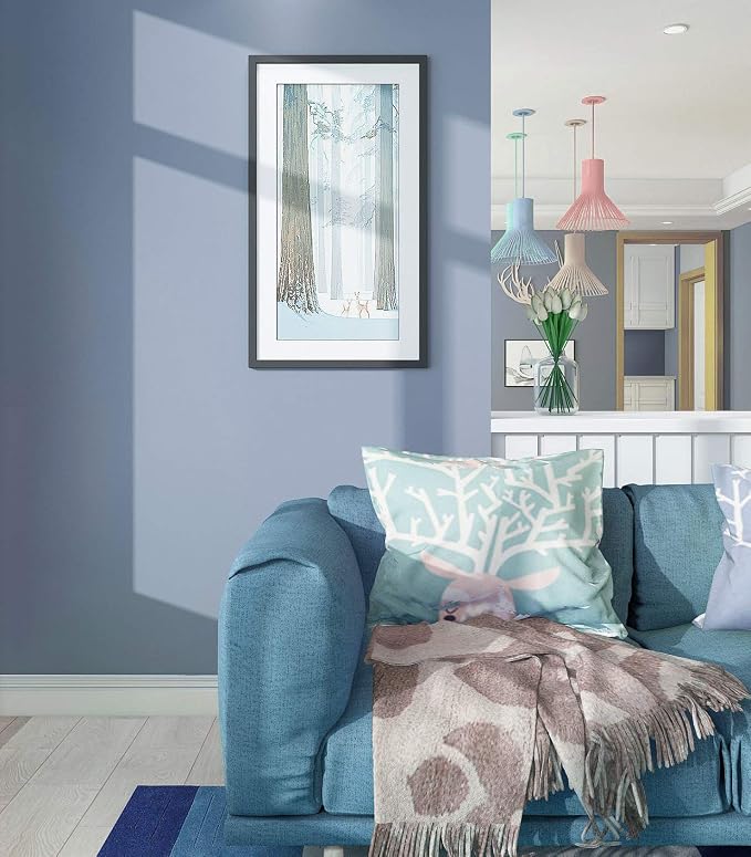 Safiyya Blue Peel and Stick Wallpaper 984.2"x17.7" Grey Blue Contact Paper Decorative Removable Wallpaper for Bedroom