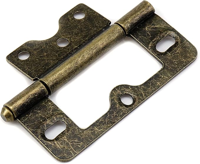 Wealrit 6 pcs Bronze Non-Mortise Hinges Door Hinges 3 Inch Length Heavy Duty Door Hinges Bifold Butt Hinges with Screws