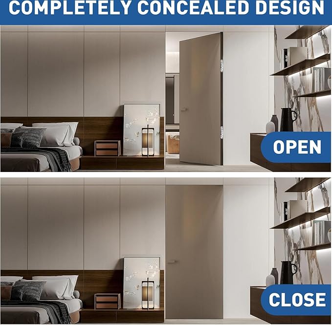 TamBee Invisible Hinges Hidden Door Hinges Concealed Door Hinges, Outswing Hidden Door Hinge 3 Way Adjustable Butt Hinge 7inch 2PCs