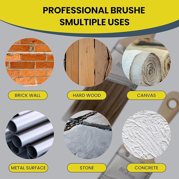 Mister Rui 3-Pack 2 Inch Angled Paint Brushes, Short Handle Professional Sash Brushes for Trim, Cabinets & Furniture, Smooth Finish for Oil & Latex Paint