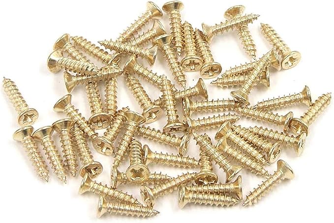 XMHF Cabinet Gate Closet Door Hinges 2.4"x1.5" Home Furniture Hardware Folding Butt Hinges Gold Tone with Mounting Screws Pack of 12
