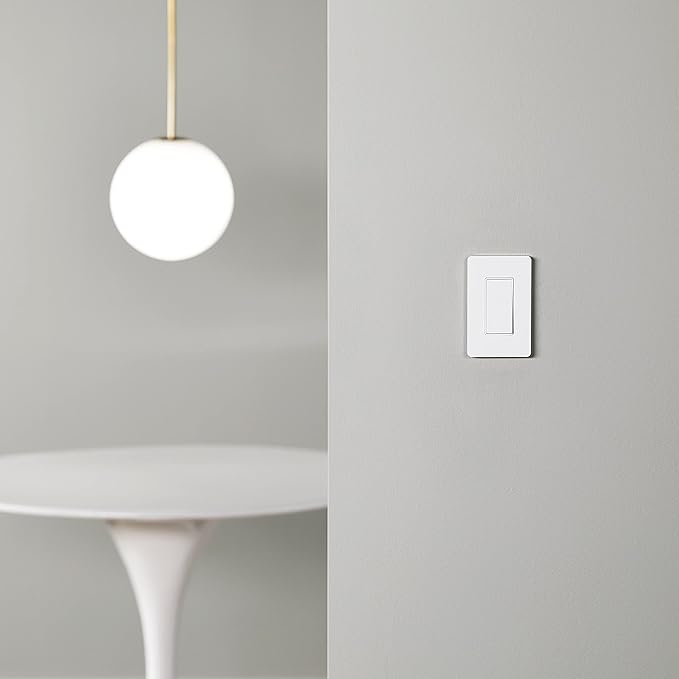 Amazon Basics Smart Light Switch, Single Pole, Works with Alexa Only, Voice Control, Schedule, 2.4 GHz Wi-Fi, No Hub Required, Easy to Install, White