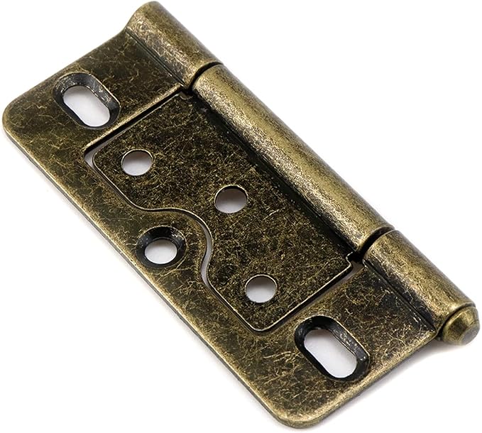 Wealrit 6 pcs Bronze Non-Mortise Hinges Door Hinges 3 Inch Length Heavy Duty Door Hinges Bifold Butt Hinges with Screws