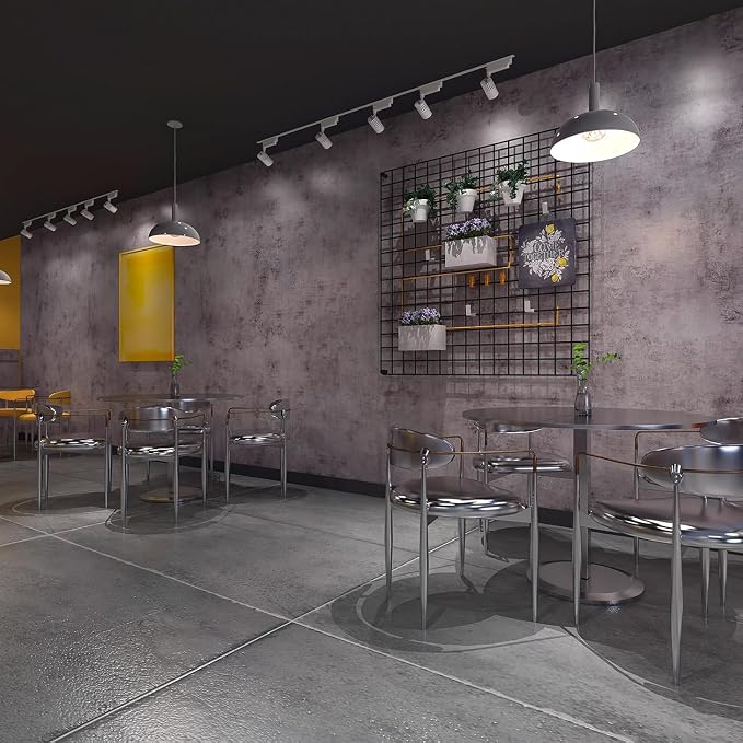 BOMENG Purple Wall Paper Peel and Stick Metallic Concrete Wallpaper Peel and Stick Silver Rusty Vintage Industrial Wallpaper Waterproof and 0il Proof Cement Contact Paper for Countertops 32"x79"