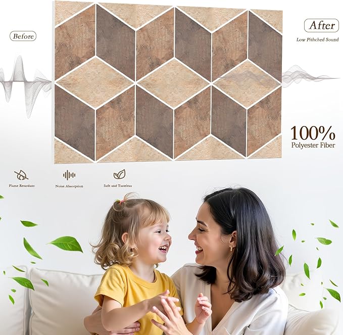 12Pack Acoustic Panels, Self-Adhesive Sound Proof Panels for Walls, Decorative Printing Sound Dampening Panels Sound Absorption Tiles for Studio, Office, Home, 12×12×0.4", Deep Marble Texture