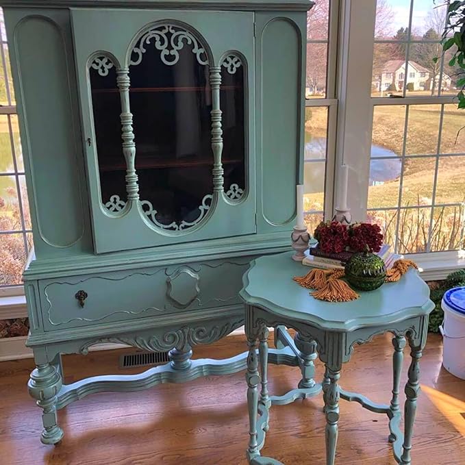 Chalky Chicks 16 Fl Oz Matte Stormy Seas (Light Blue) Chalk Paint for Furniture Without Sanding - No Prep Furniture Paint No Sanding All in One for Crafts, Wood, Cabinet, Metal, Dresser, Farmhouse